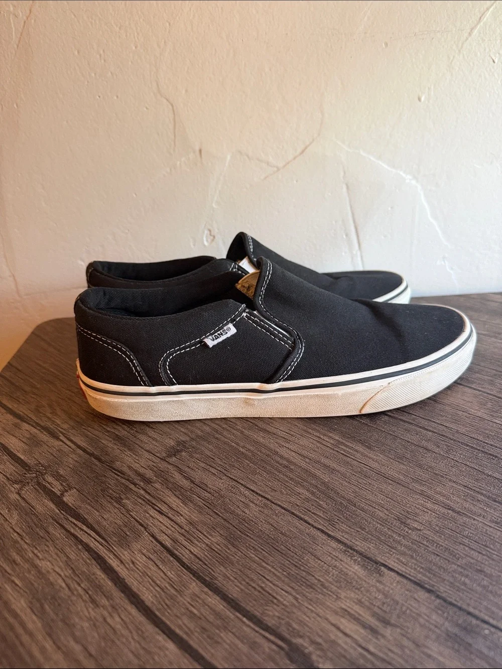 Vans Black Canvas Slip-On Skate Shoes
